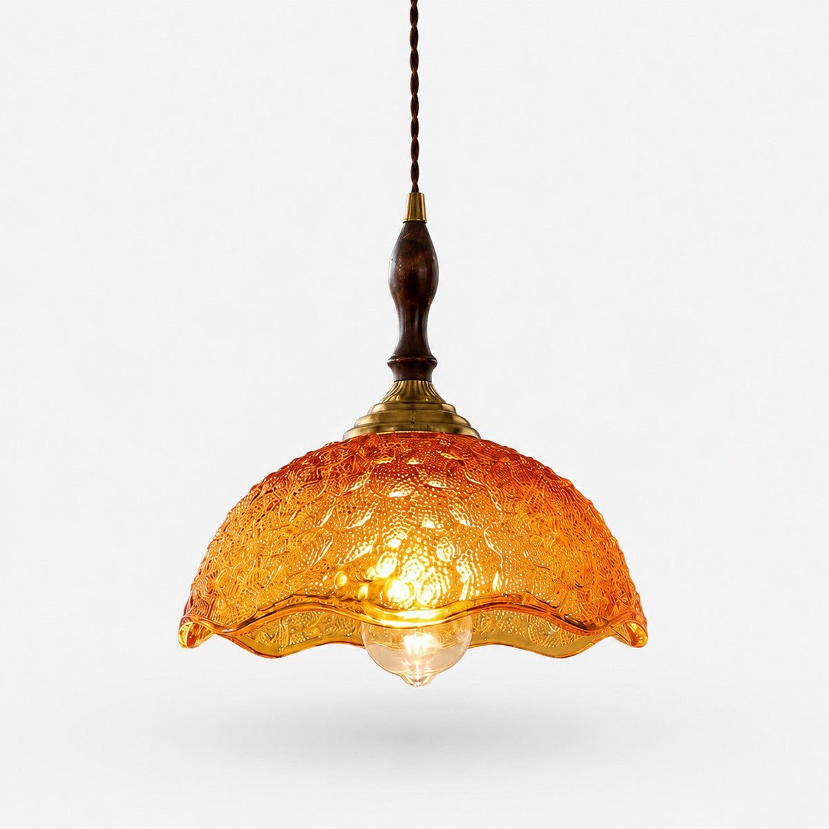 Vintage pendel i bølgekantet glas | Souliia