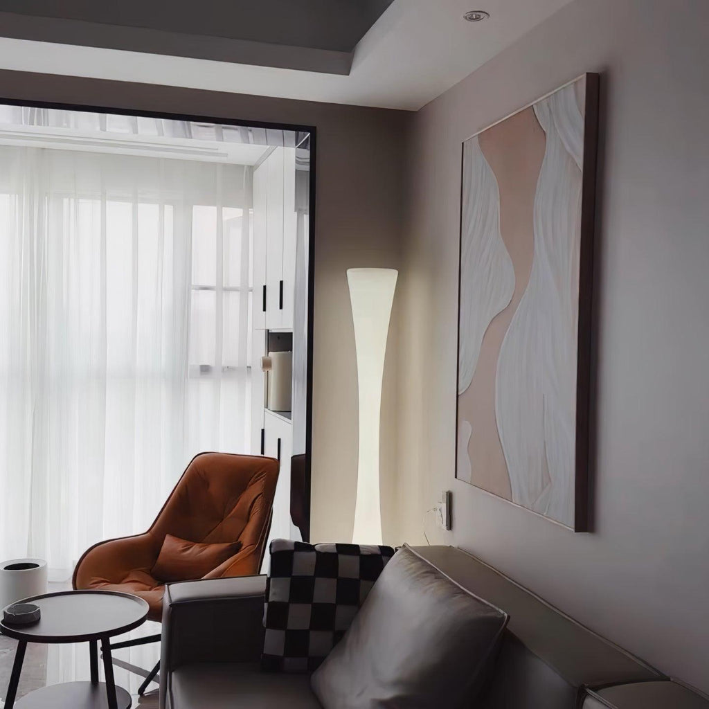 Romantic Simple White Column Floor Lamp M27 | Souliia