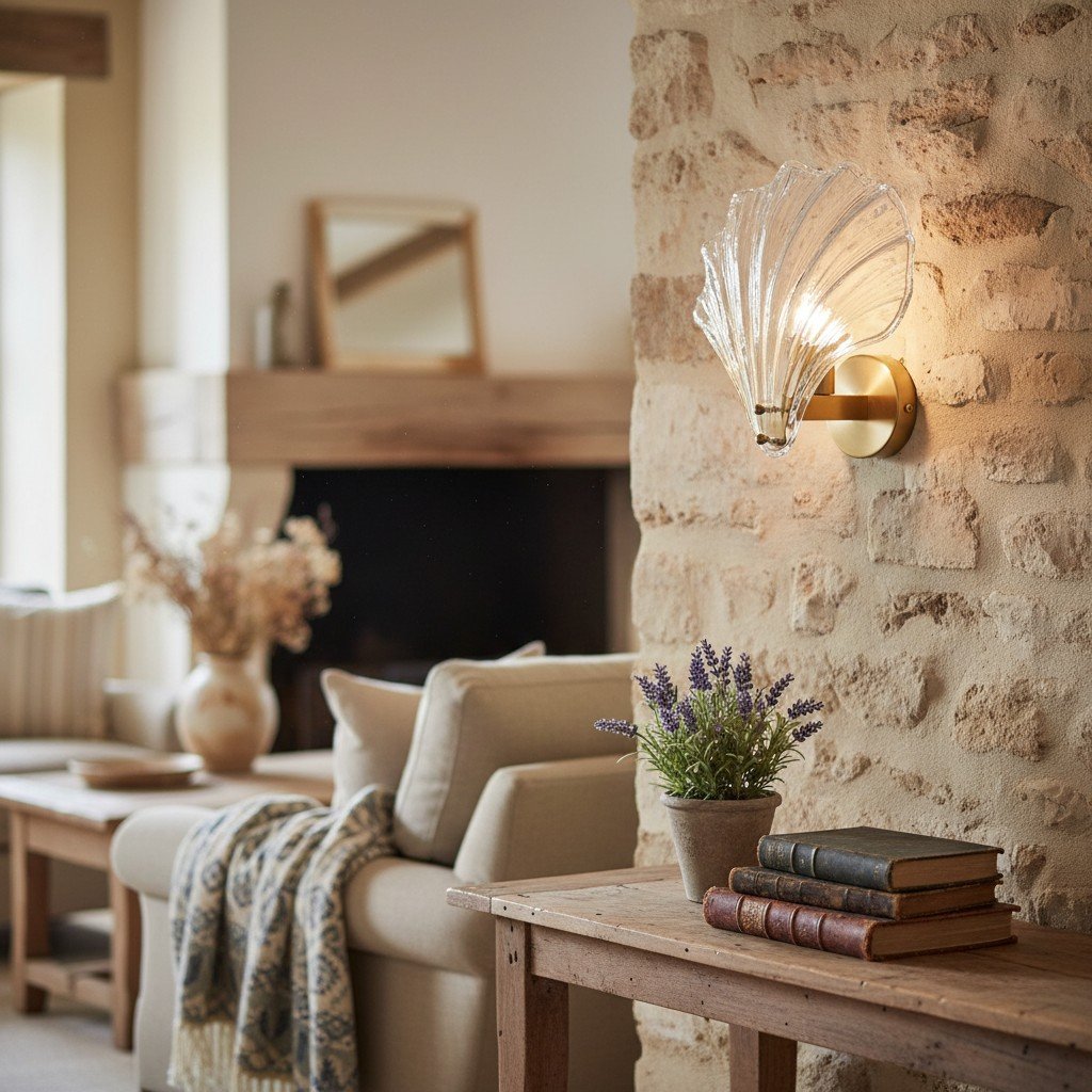 Shellora Stylish Shell Wall Light – Sculptural Glass and Metal Wall Lamp for Home N44 | Souliia