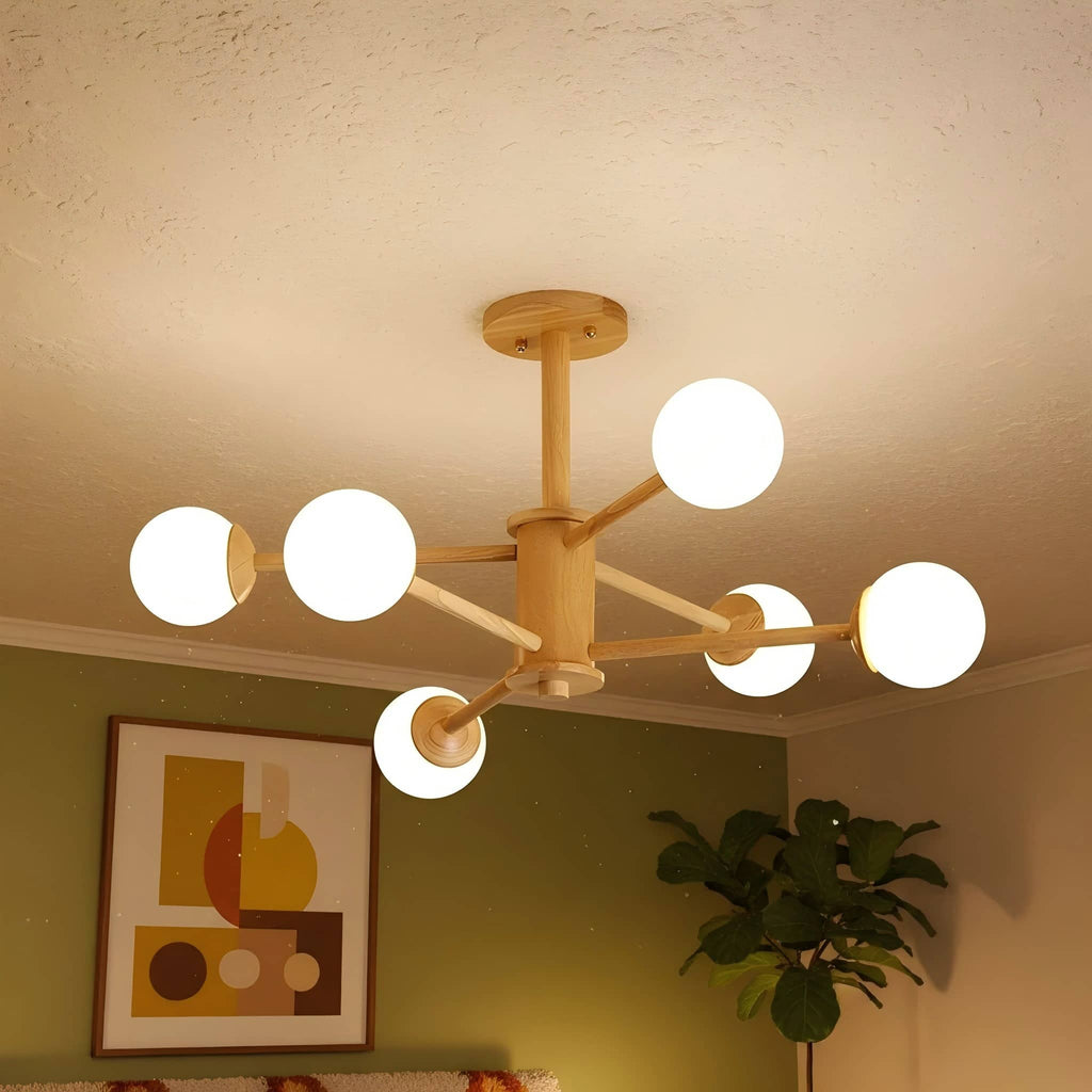 Lampada da soffitto dal design molecolare Orrise - Lampadario artistico con illuminazione a rami per gli ambienti domestici | Souliia
