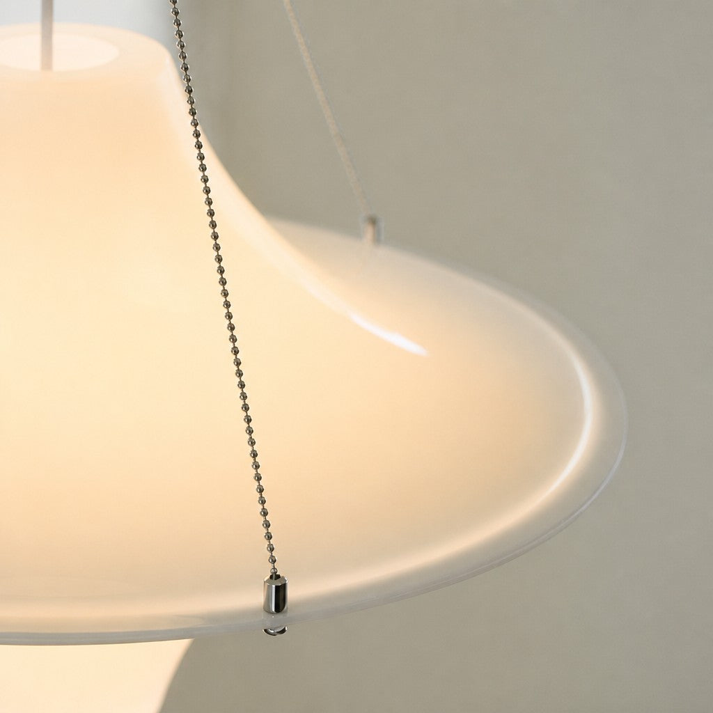 Saebery UFO Pendant Light - White Metal and Acrylic Saucer Pendant Lamp for Bedroom and Dining Room | Souliia