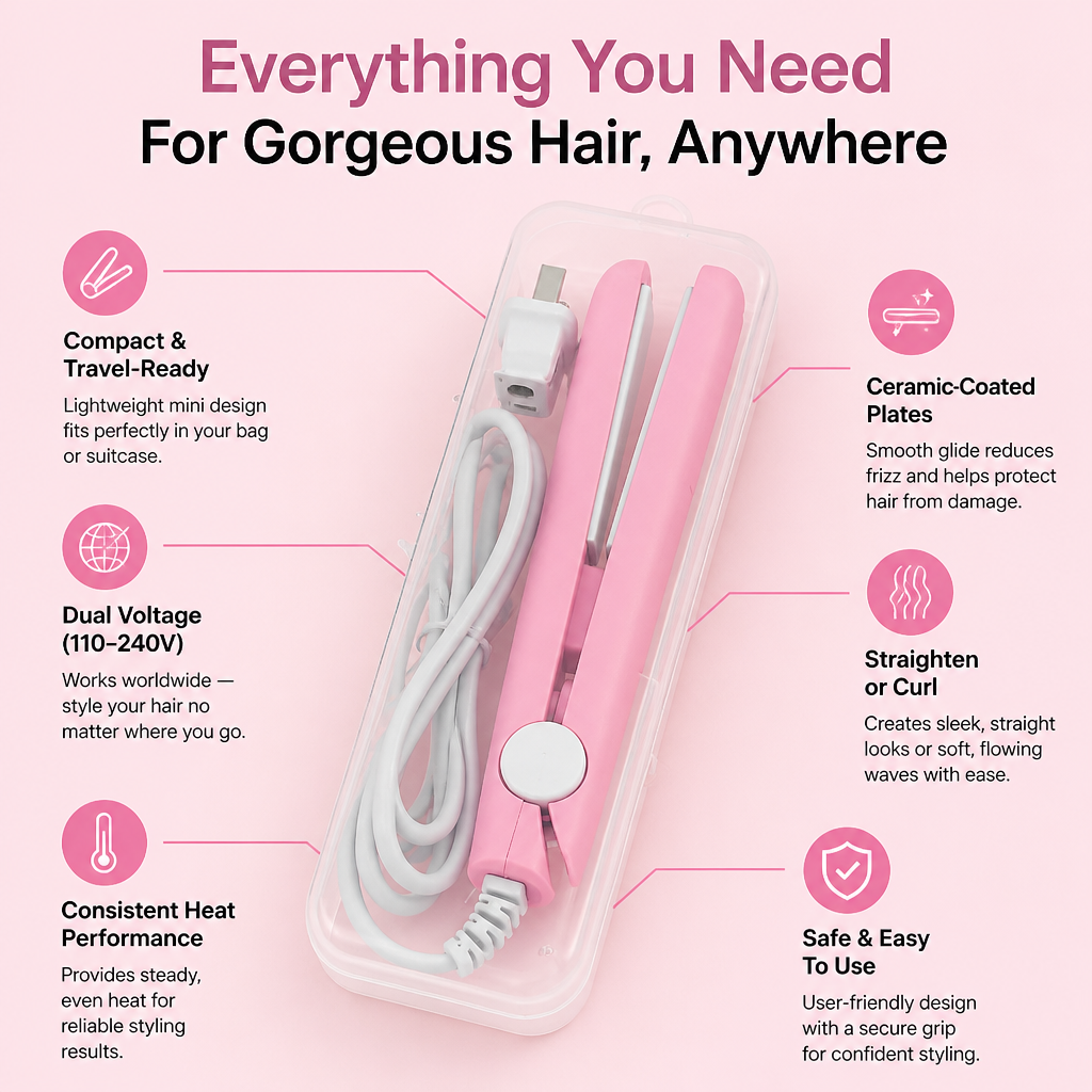 VioraLux Mini Styler — Salon-Perfect Hair That Turns Heads Everywhere You Go - Souliia
