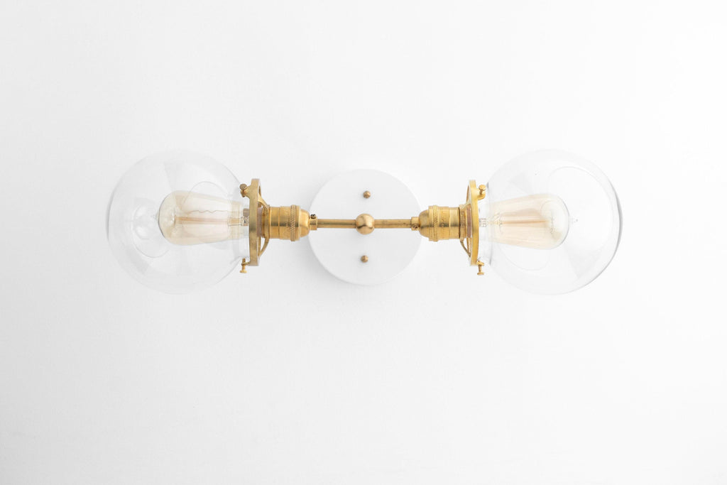 Lumio Globe klare Glas-Wandleuchte – moderne industrielle Wandlampe für Waschtisch & Flur | Souliia