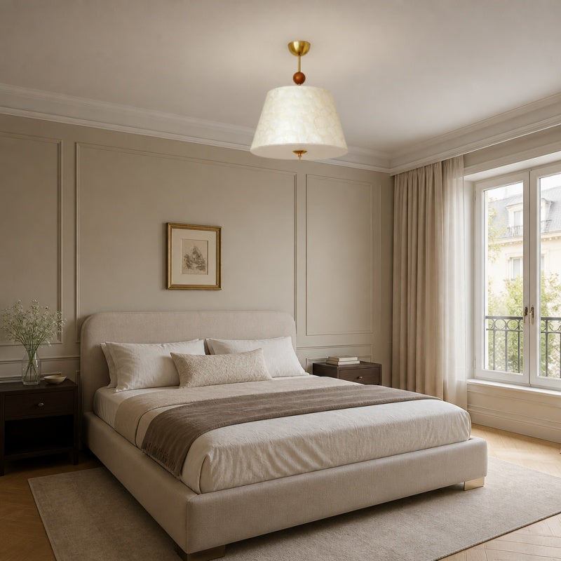 Strukturierter Muschel-Schirm Vintage-Deckenleuchte für Schlafzimmer-Akzentbeleuchtung | Souliia