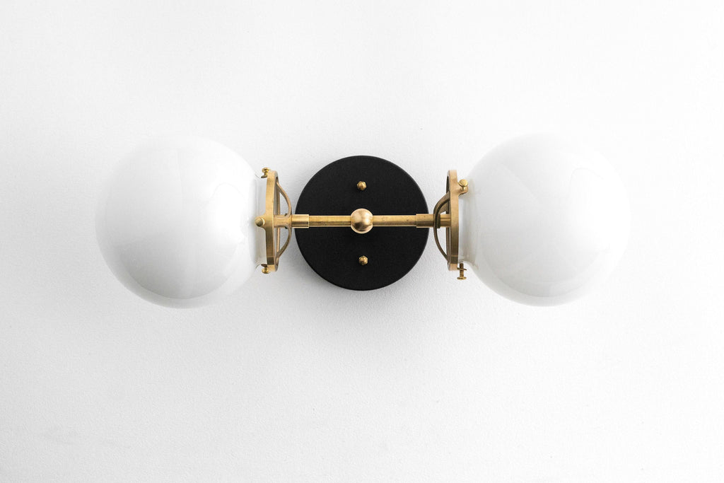 Lumio Globe Opal Glass – Mid-Century Modern Bathroom Wall Sconce | Souliia
