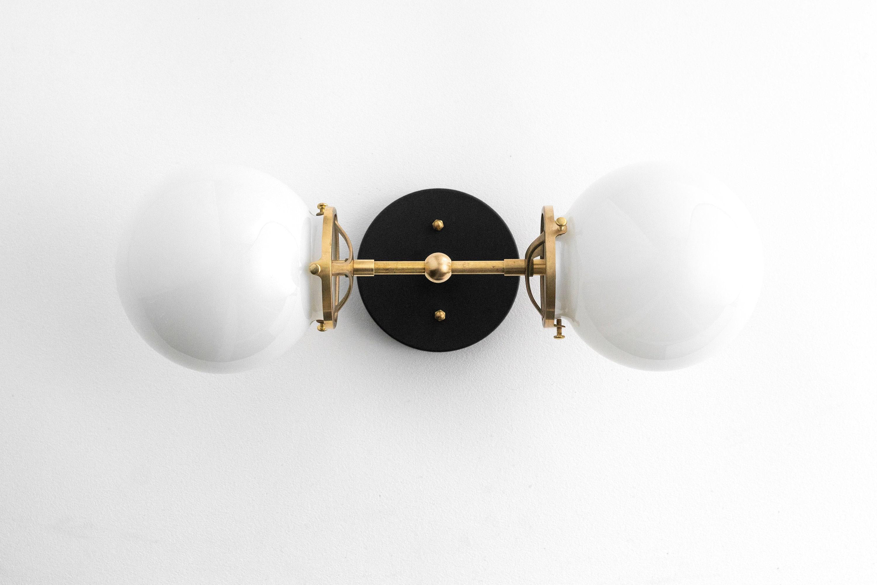 Lumio Globe Opal Glass – Mid-Century Modern Bathroom Wall Sconce | Souliia