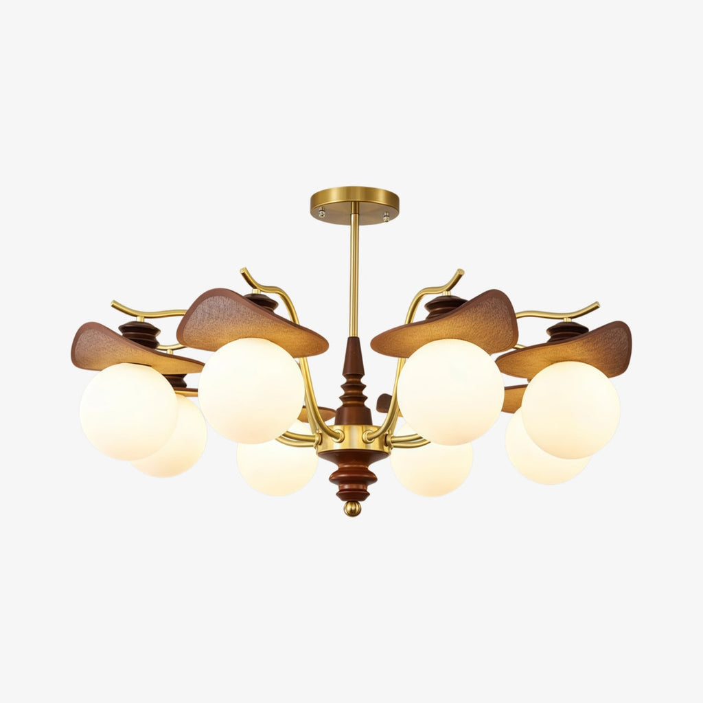 Solvane Multi Arm Chandelier with Glass Shades - Retro Decorative Lighting for Dining Room | Souliia