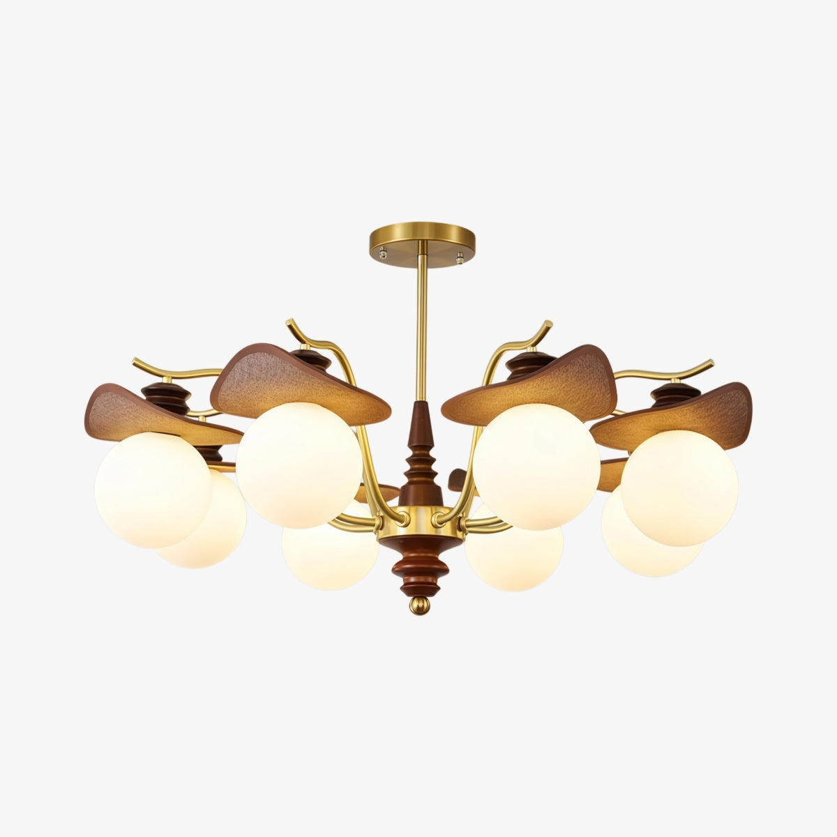 Solvane Multi Arm Chandelier with Glass Shades - Retro Decorative Lighting for Dining Room | Souliia