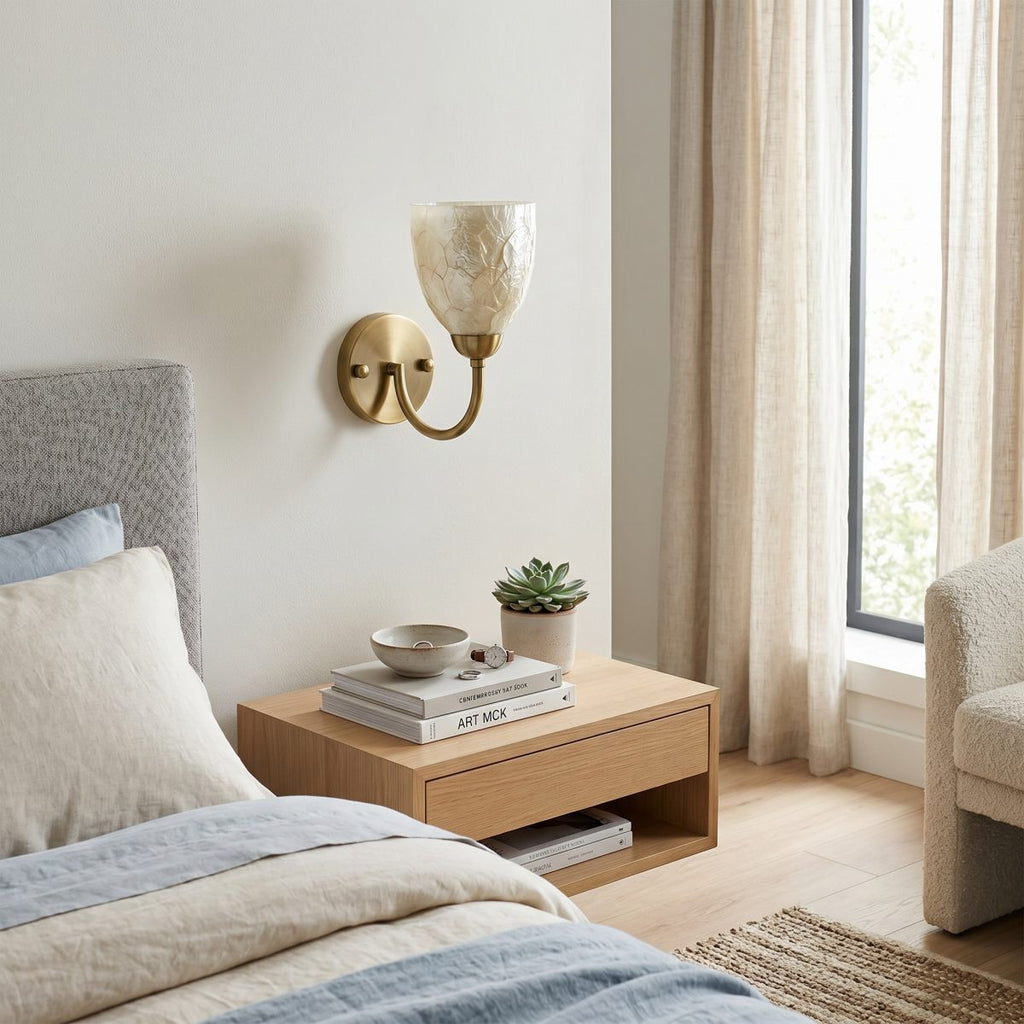 Sculptural Shell Inspired Modern Wall Lamp for Bedside and Living Room | Souliia