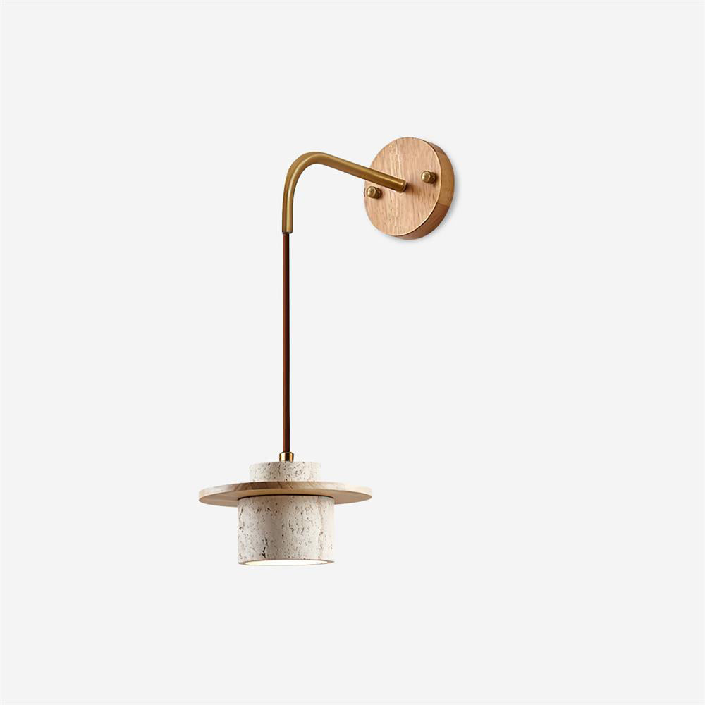 Retro Wabi Sabi Textured Travertine Wall Lamp M01 | Souliia