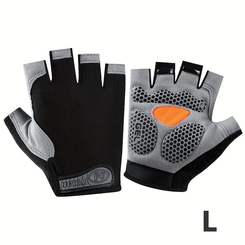AthletiQ Half-Finger Outdoor Gloves, Universally Sized for Men & Women