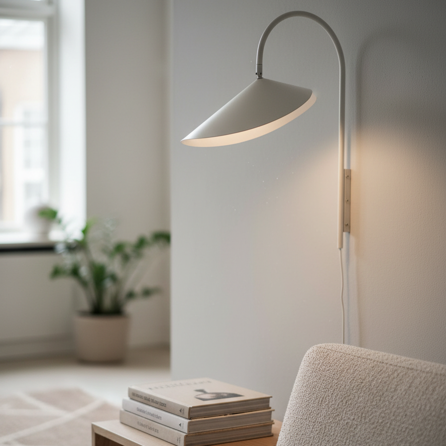 Swivora Verstellbare Wandleuchte – Elegante Schwenkarmlampe aus Metall für Büro und Küche N09 | Souliia