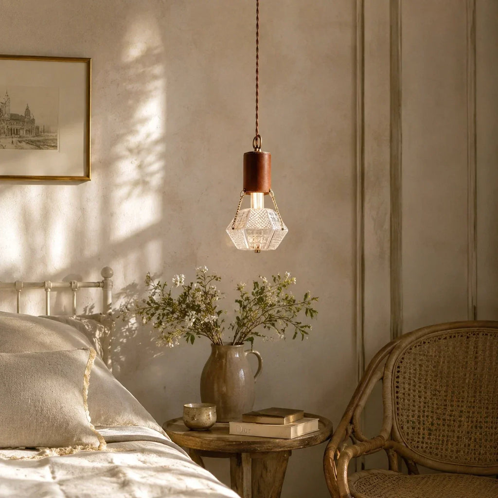 Prismatic French Leather Pendant Light | Souliia