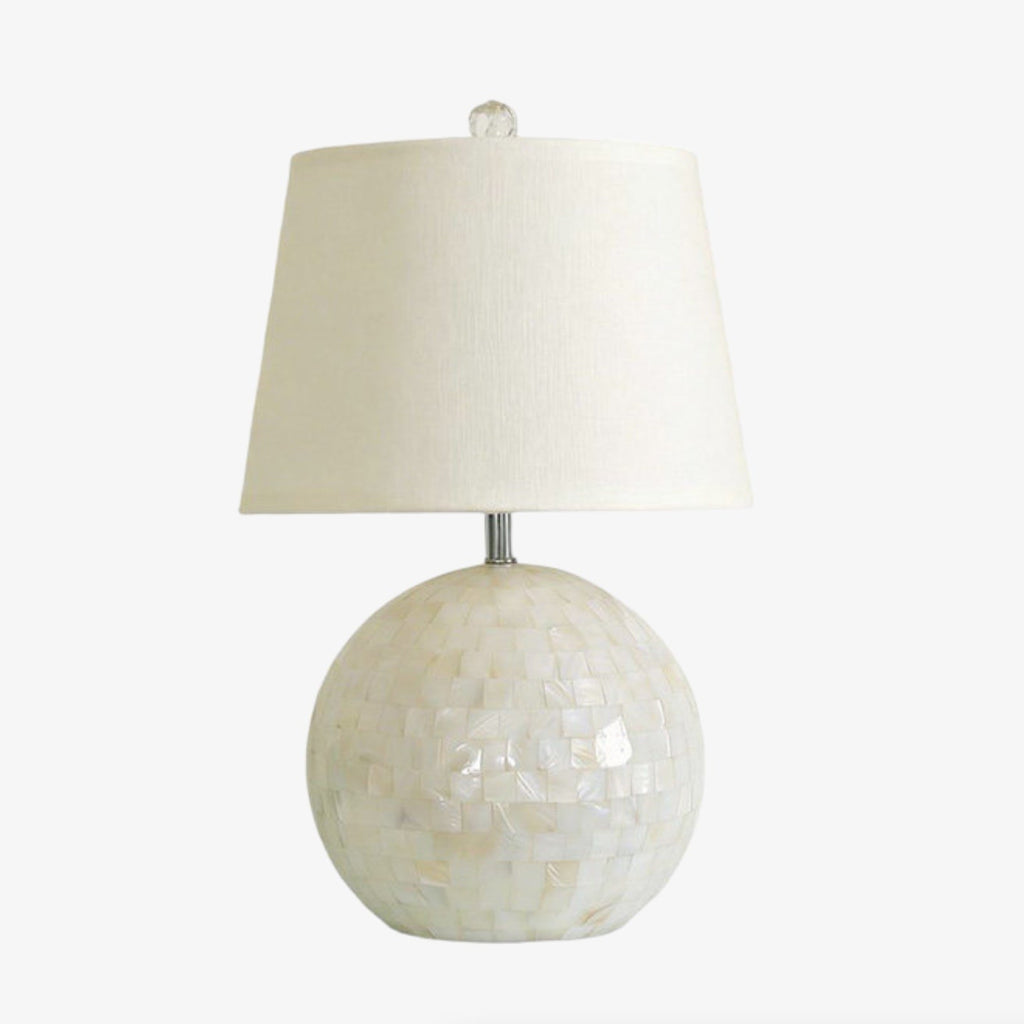 Soft Shade Crafted Table Lamp with Coastal Farmhouse Style for Living Room Decor | Souliia
