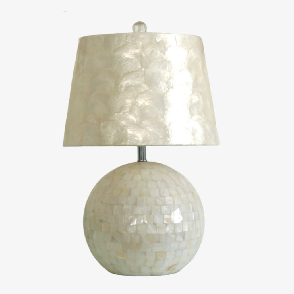 Soft Shade Crafted Table Lamp with Coastal Farmhouse Style for Living Room Decor | Souliia