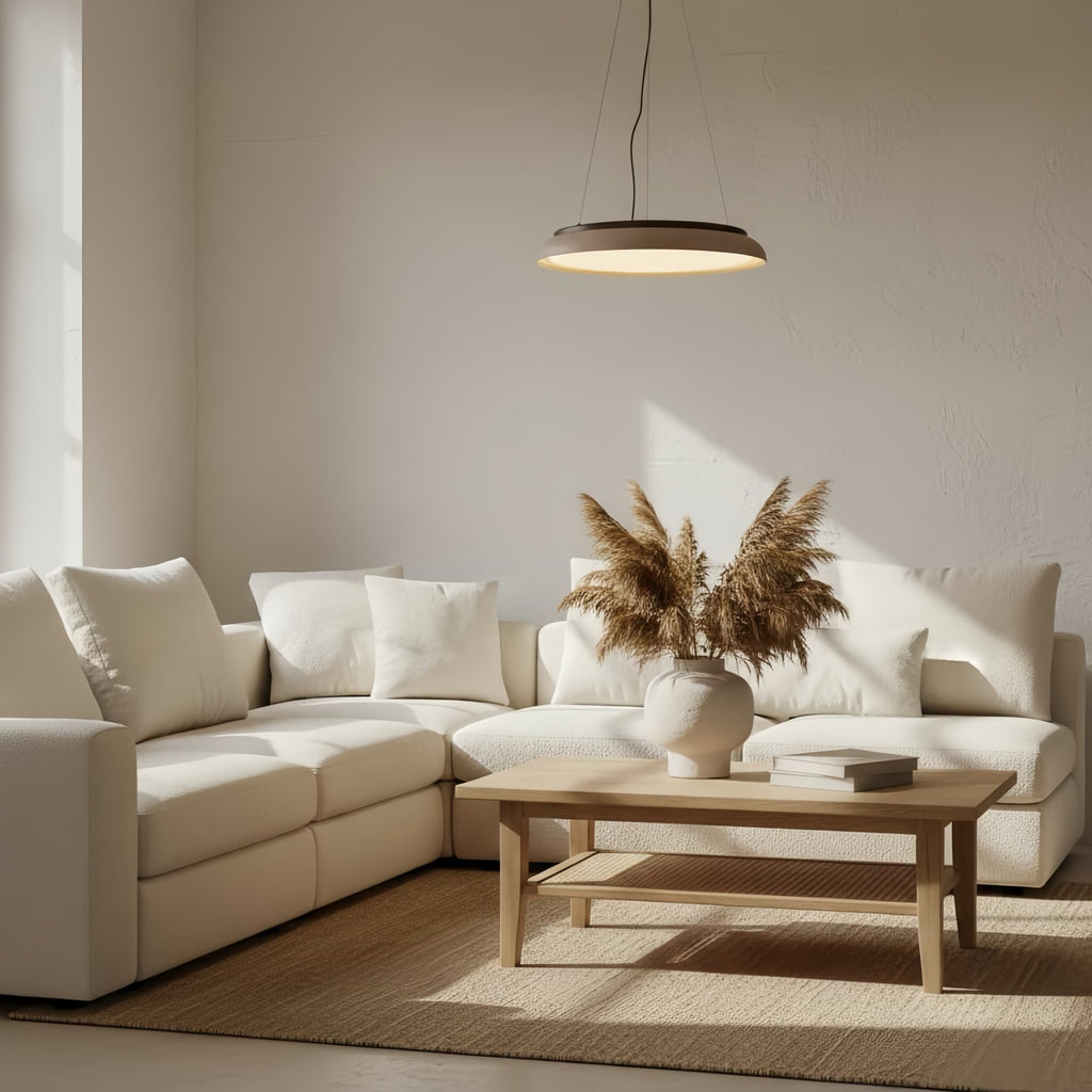 Torvella Textured Ring Travertine Pendant Ceiling Lamp - Entryway Statement Light | Souliia