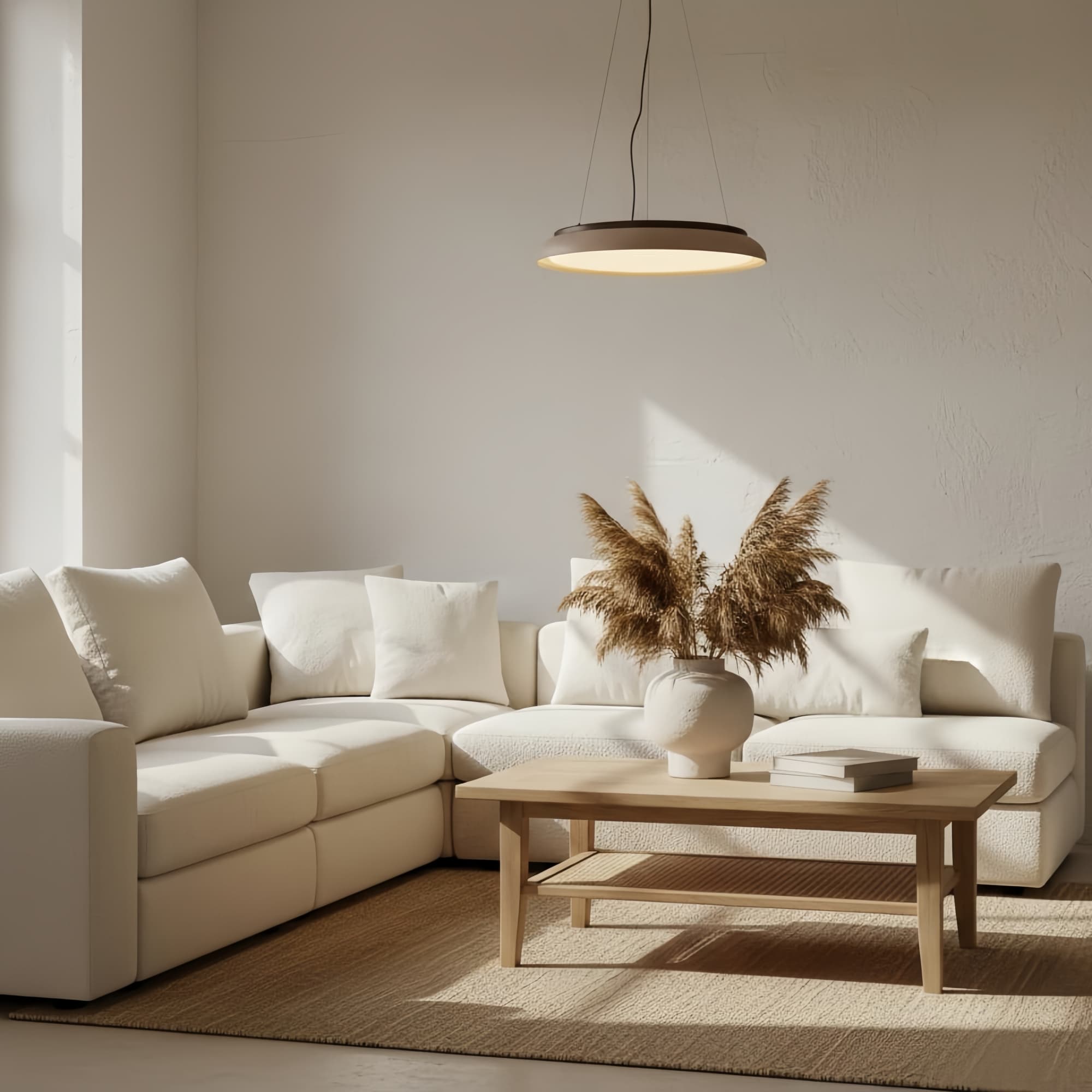 Torvella Textured Ring Travertine Pendant Ceiling Lamp - Entryway Statement Light | Souliia