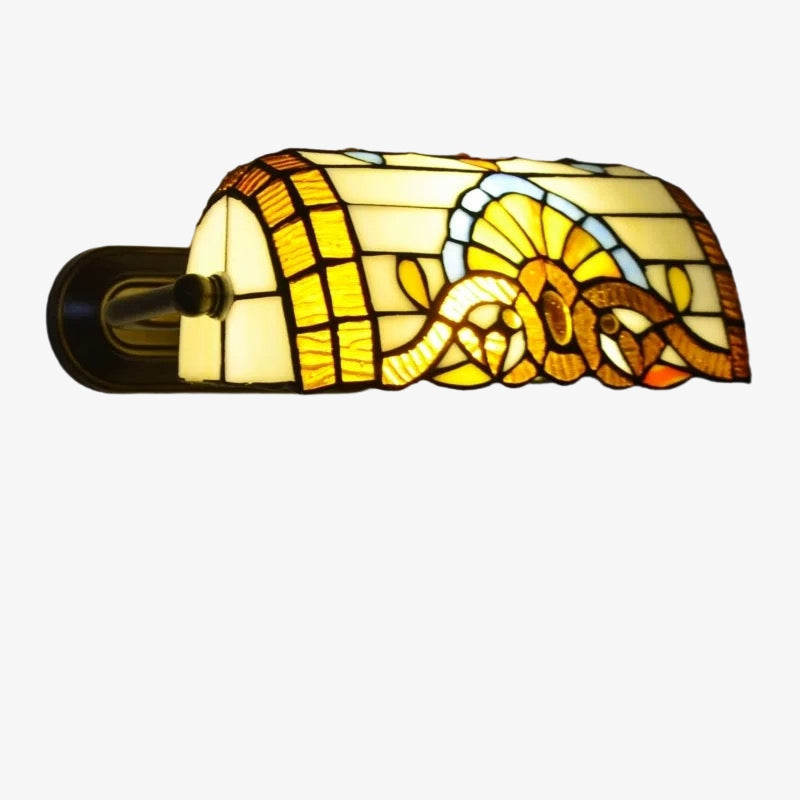 TF Tivanny Floral Stained Glass Wall Light - Tiffany Inspired Wall Sconce for Bedroom or Hall Decor | Souliia