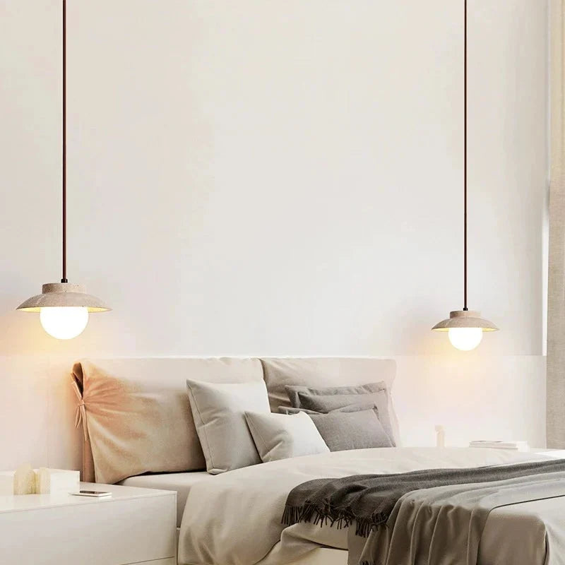 Travertin LED Stein Pendelleuchte | Souliia