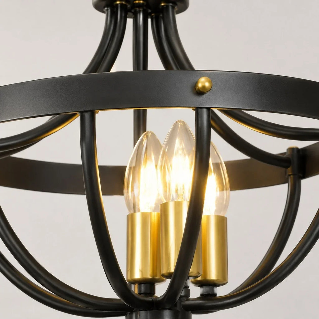 Rustic-tyylinen metallihäkkikattovalaisin | Souliia