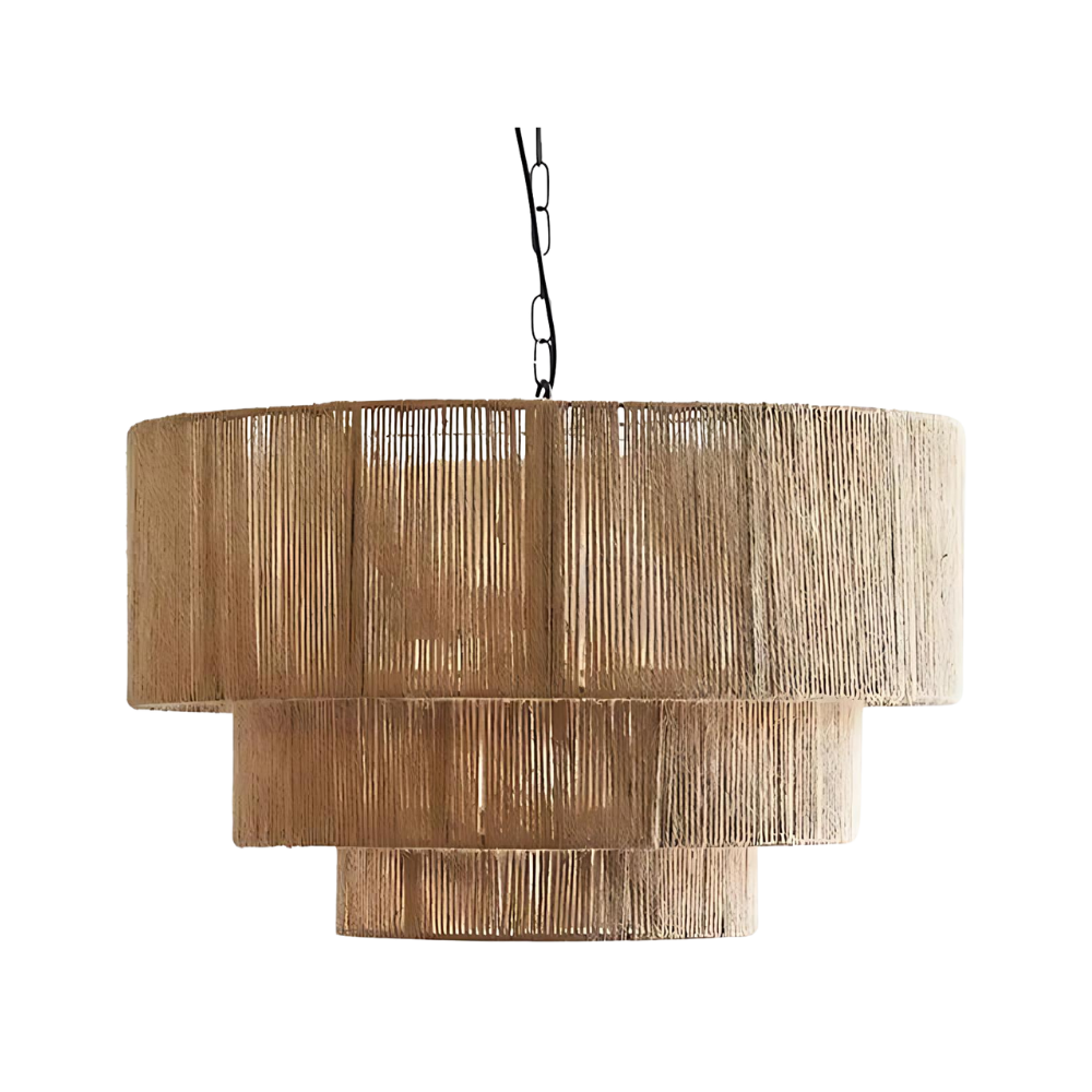The Elegant Woven Waterfall Rattan Pendant Light | Souliia