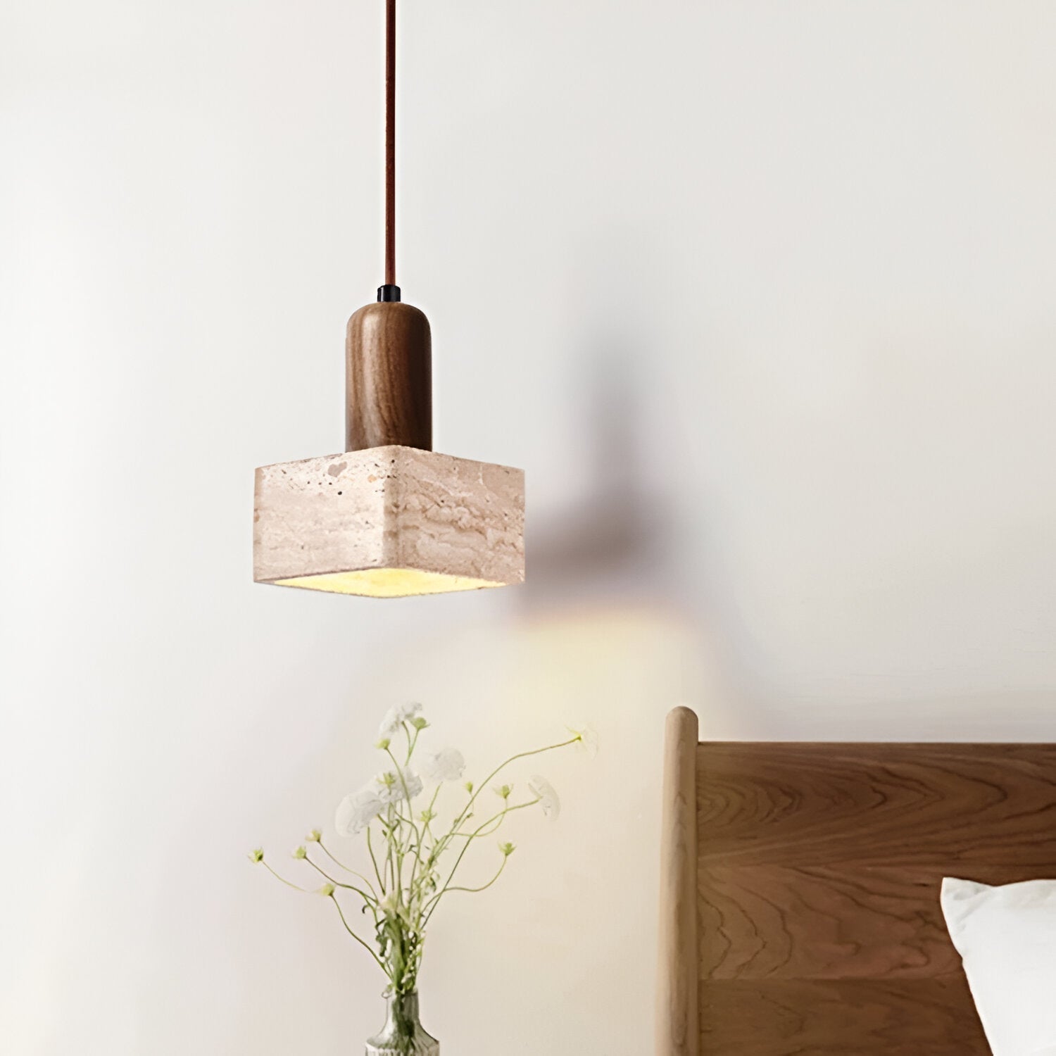 Travertine Square Pendant Light | Souliia
