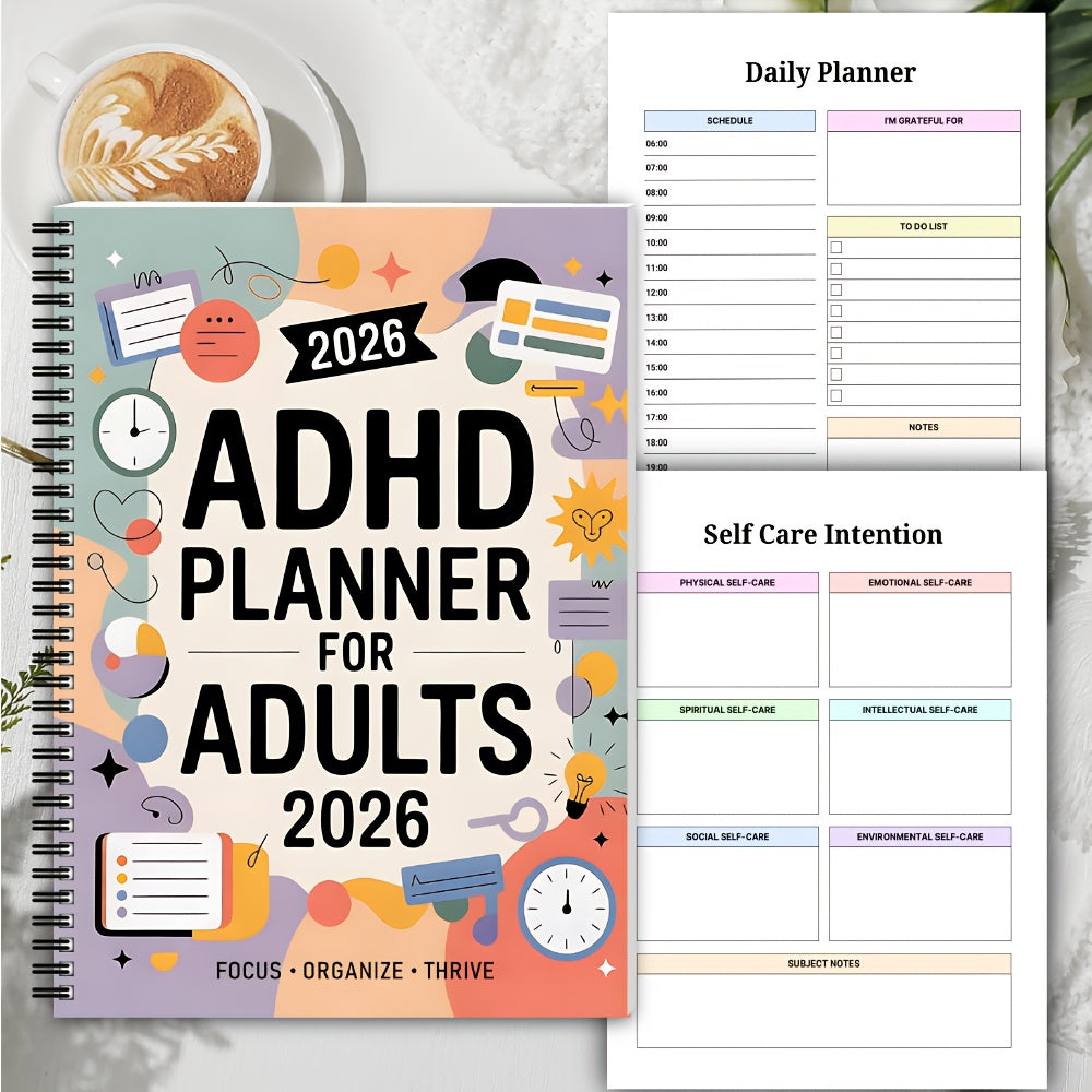 FocusVault 2026 ADHD Daily and Weekly Task Planner