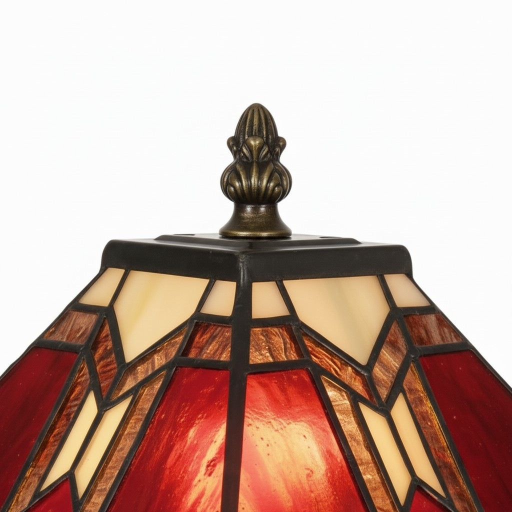 TiffStar Buntglas Tischleuchte – Vintage Stil Buntglas geeignet für Schlafzimmer und Wohnzimmer | Souliia