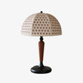 Solmire Tischlampe - Französischer Vintage-Stoffkuppelschirm mit Holz- und Metallfuß für Schlafzimmer und Wohnzimmer | Souliia