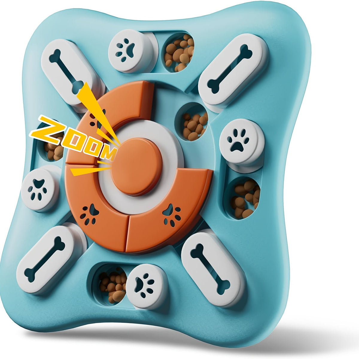 BrainFetch Interactive Puzzle IQ Slow Feeder — Sliding Compartment System, Cognitive Eating Trainer for Dogs