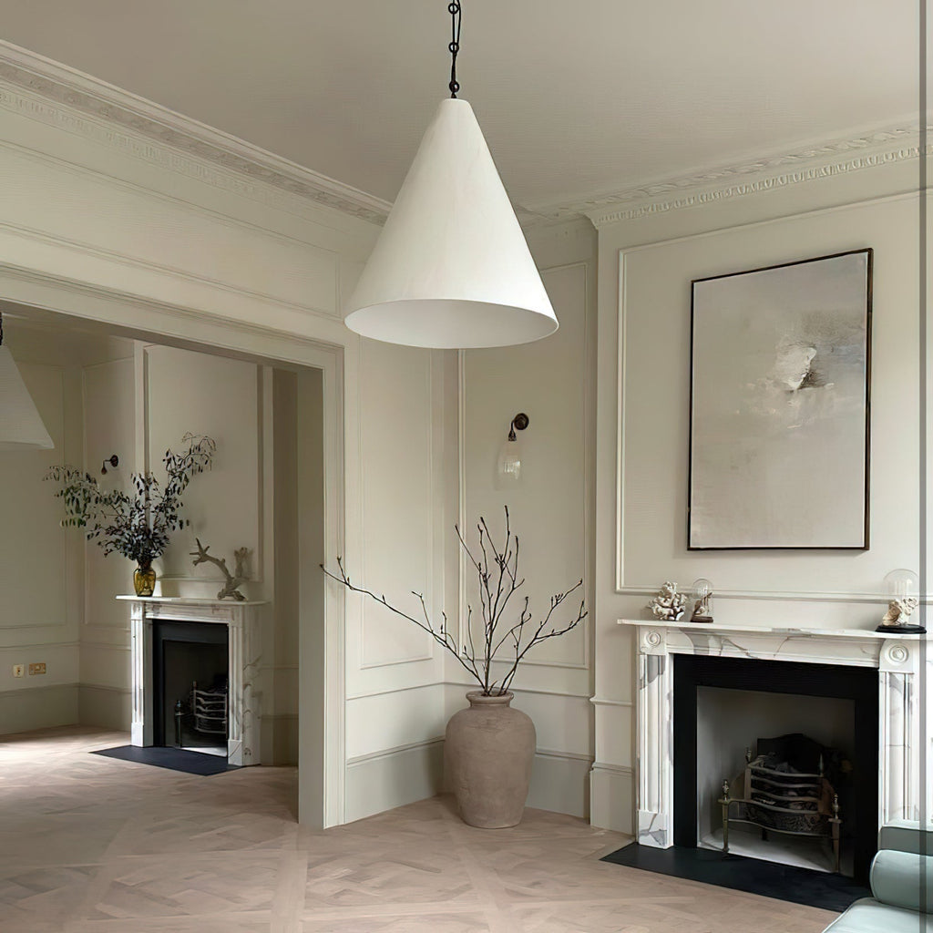 Lampada a sospensione in gesso bianco | Souliia
