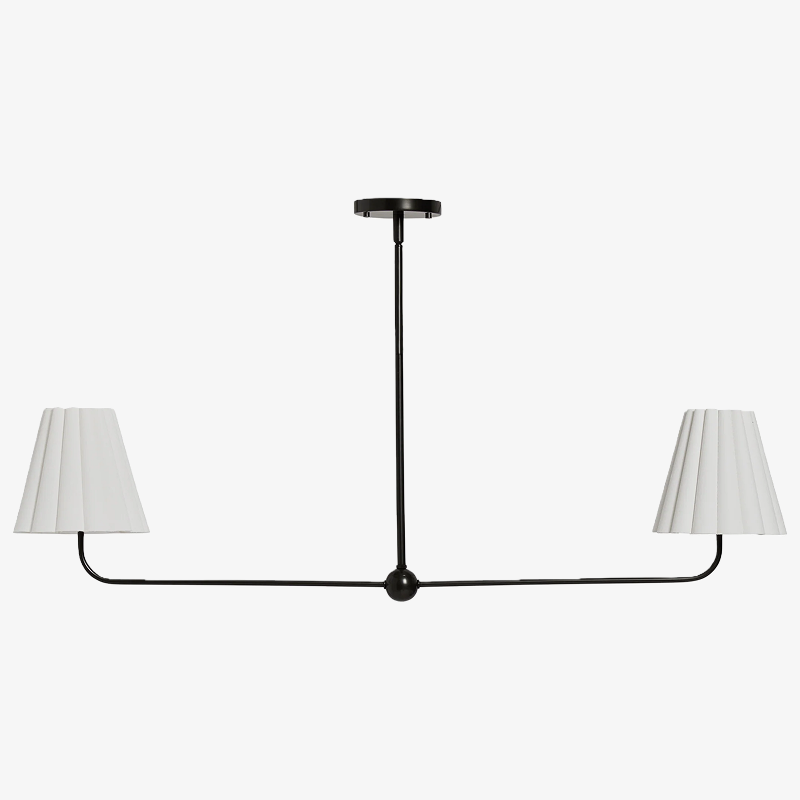 Ruffmeto Ruffled Shade Metal Frame Chandelier for Dining, Entry and Living Room | Souliia