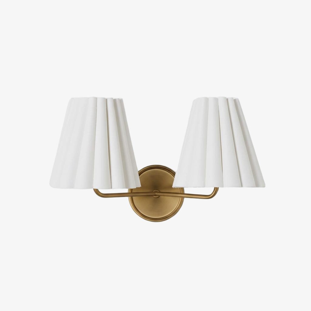 Ruffmeto Textured Pleated Fabric Modern Wall Light for Living Rooms | Souliia