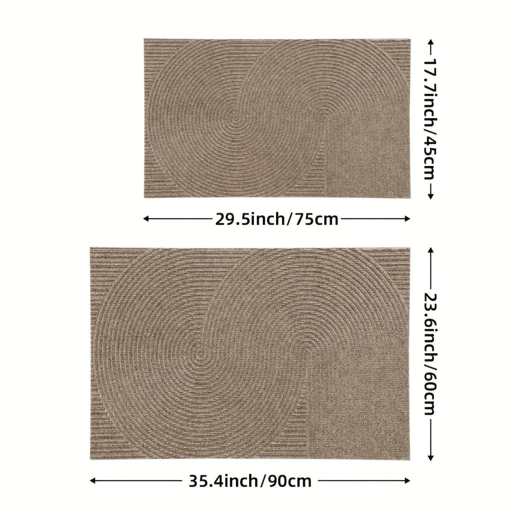 Home Horizon Geometric Striped Doormat — Non-Slip Backing, 75cm X 45cm