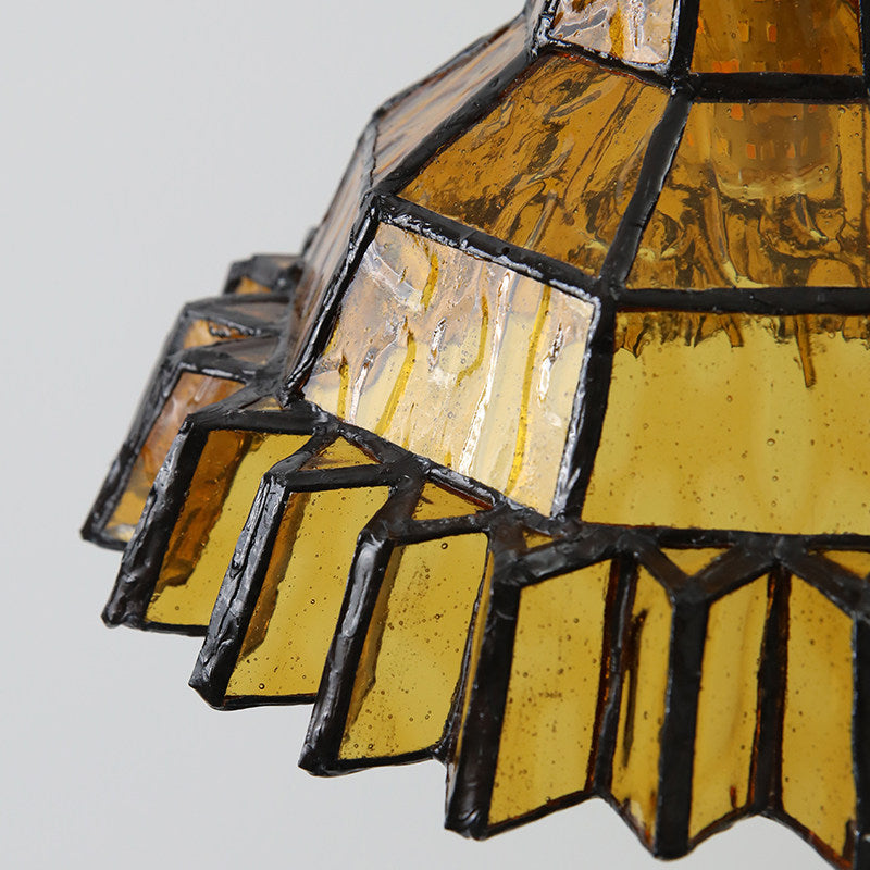 Vintage Tiffany-pendel i blyindfattet glas til stuen | Souliia