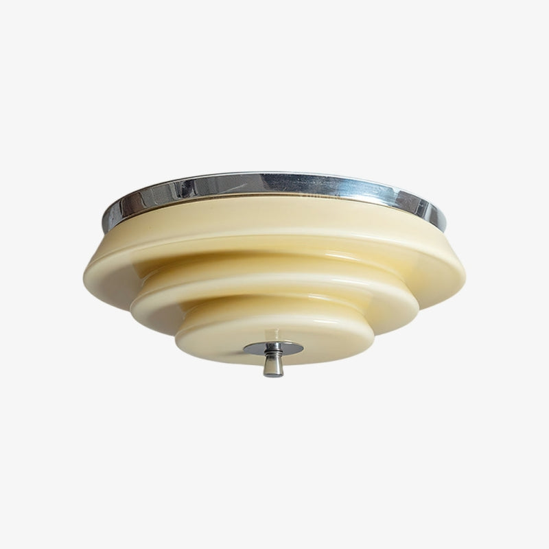 Mallew Flush Mount Ceiling Light – Layered Wave Silhouette Vintage Style Lamp for Indoor Use | Souliia