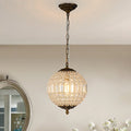 Luxurious Vintage Crystal Globe Chandelier with Antique Brass Finish | Souliia