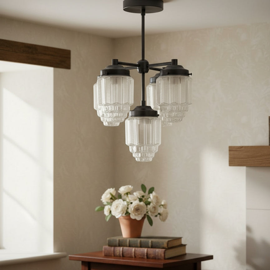 Tierlux Glas Moderner Art Deco Mehrarm-Glas-Kronleuchter – Premium Deckenleuchte für Wohnzimmer oder Essbereich | Souliia