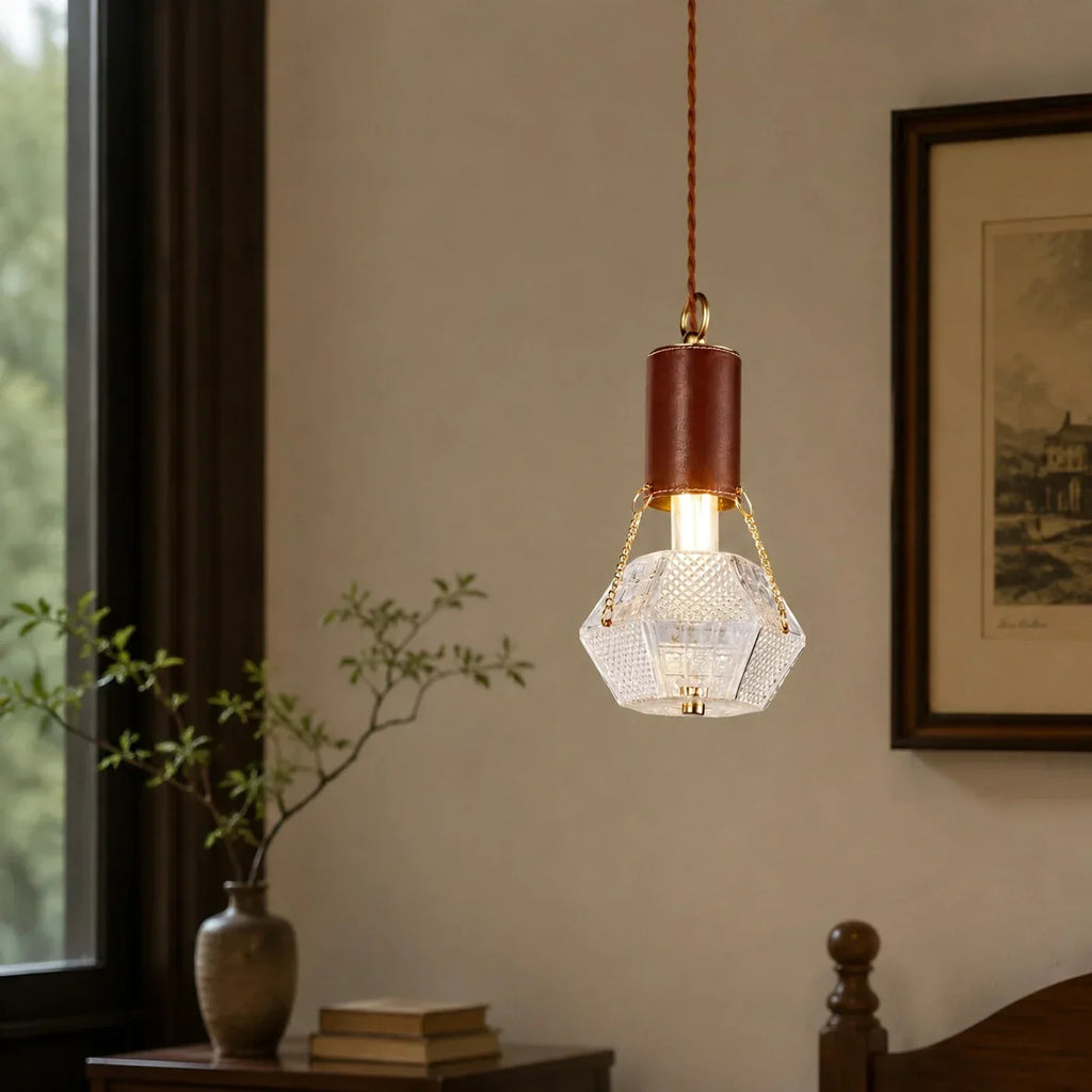 Prismatic French Leather Pendant Light | Souliia