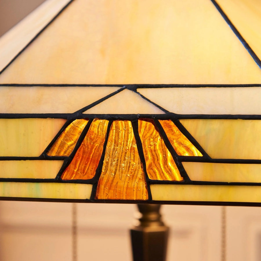 TF Nevada Geometrische Buntglas-Tischleuchte – Tischlampe für Wohnzimmer und Schlafzimmer | Souliia