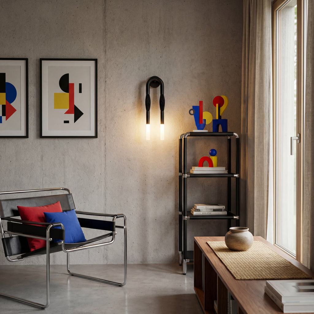 Strandia Minimalistische gebogene Arm Wandleuchte - Japandi Stil Akzentlicht für Flur | Souliia
