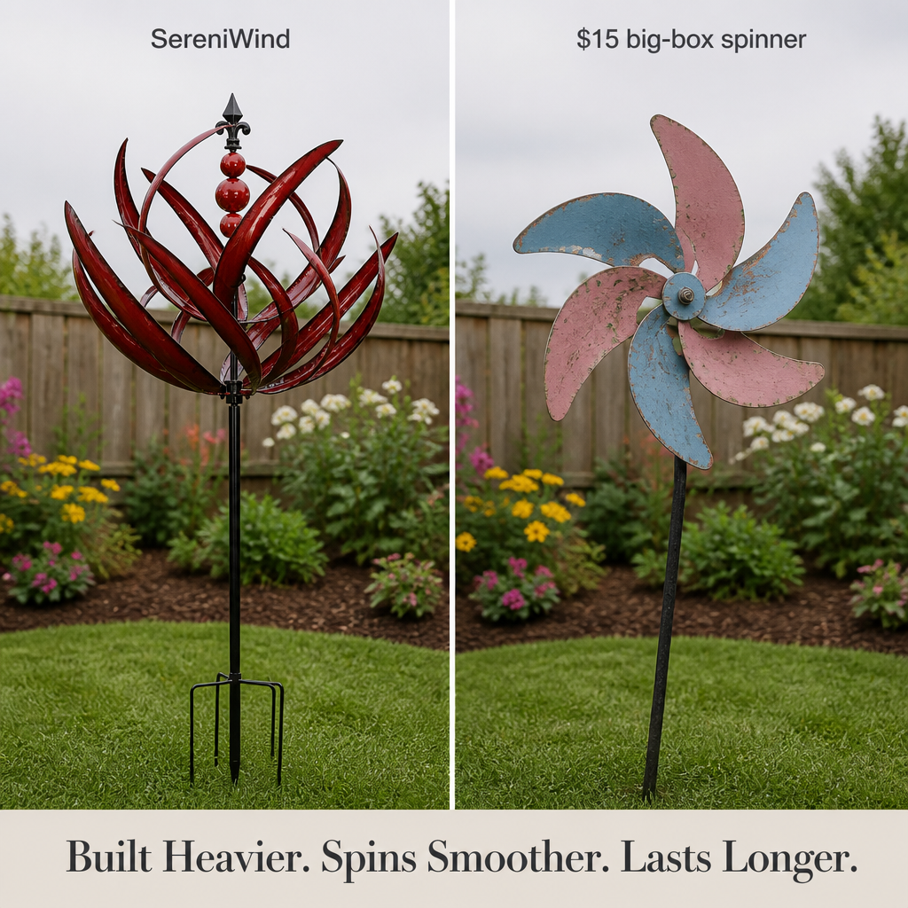 SereniWind — Watch the Lightest Breeze Bloom a Slow-Spinning Metal Lotus - Souliia