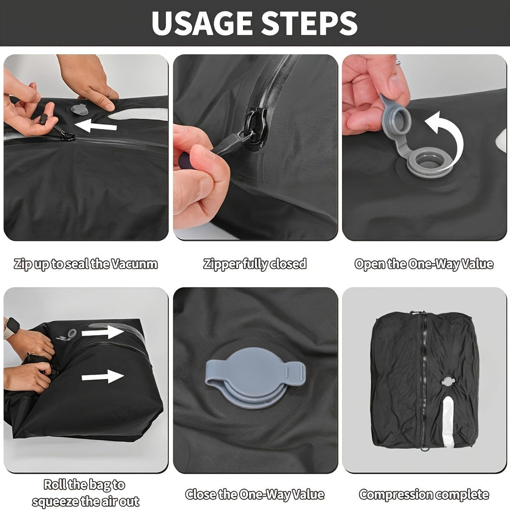 CompressPack Reusable Vacuum Storage Bags — Secure Zip-Seal Compression Sacks