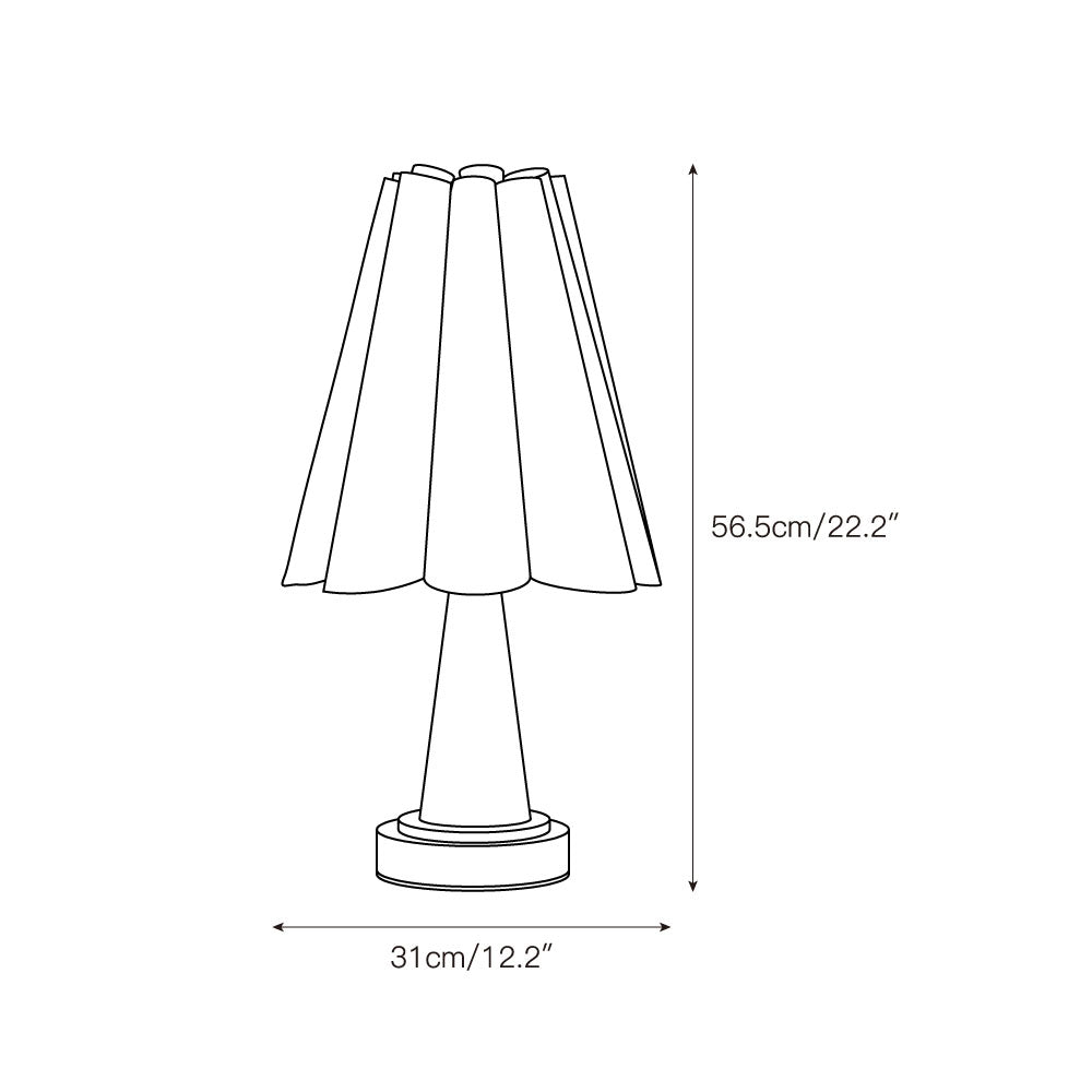 Shadon Marble Pleated Table Lamp | Souliia
