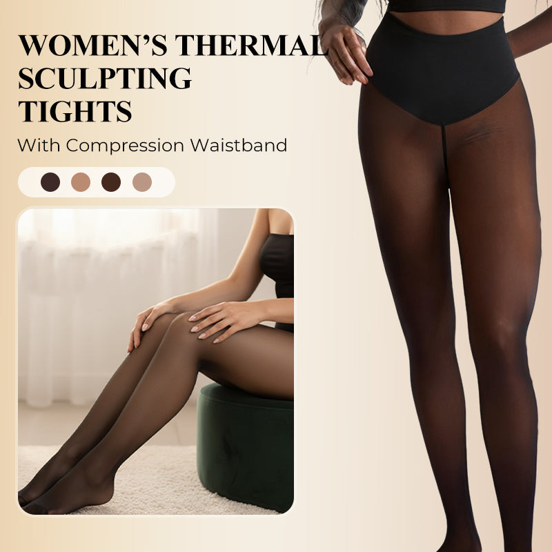 VelouraFlex – Collants sculptants thermiques transparents avec ceinture compressive - Souliia