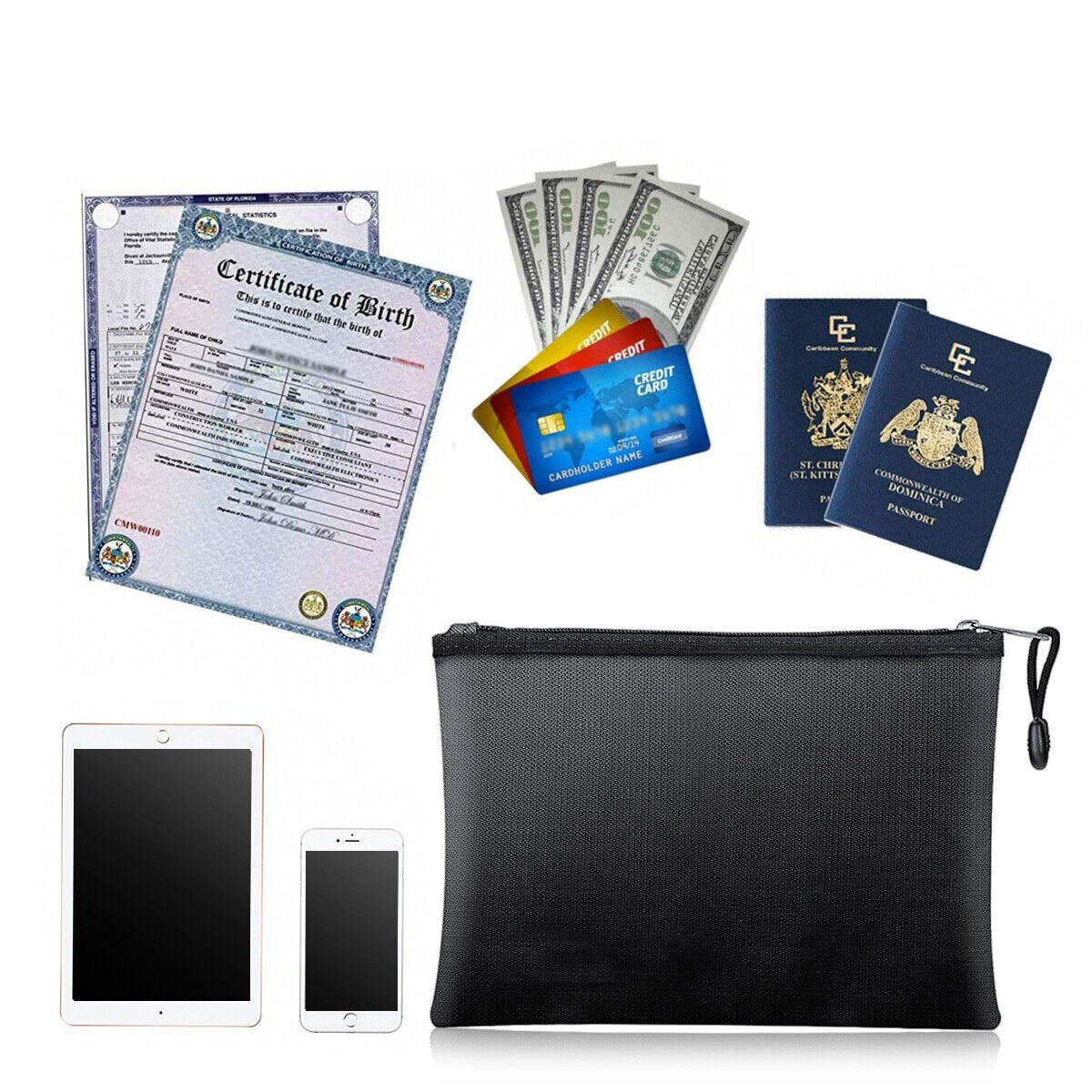 Water-Resistant and Fireproof Bag for Protecting Important Documents - Souliia