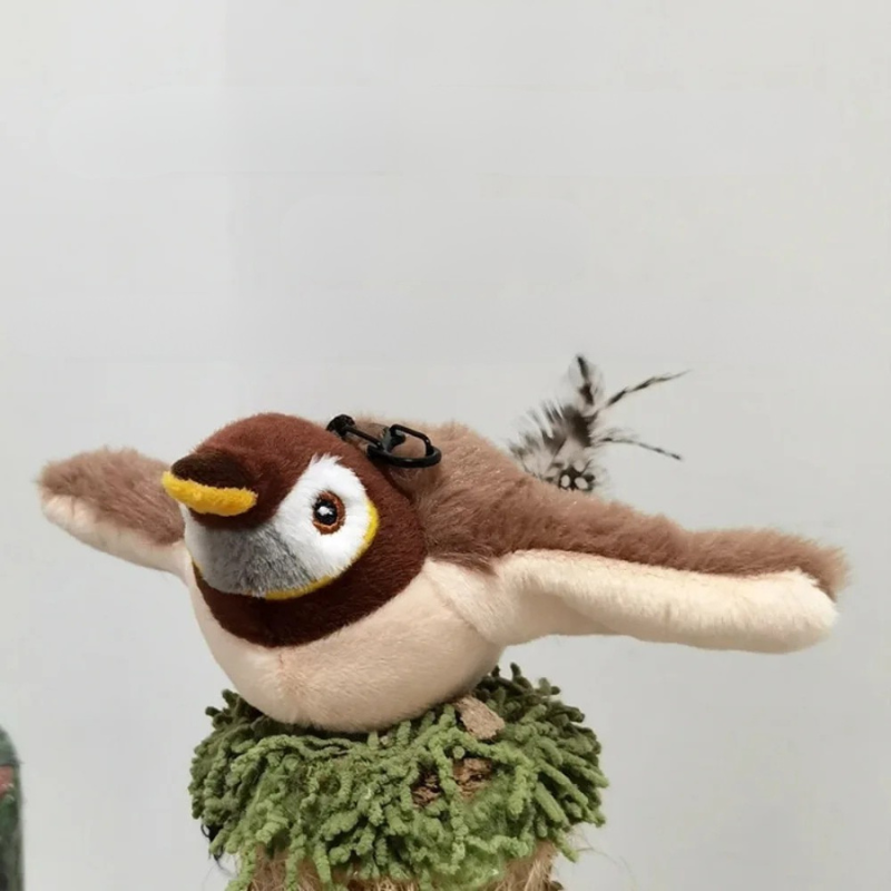 Interaktives flatterndes Vogel-Katzenspielzeug - Realistische Zwitschergeräusche