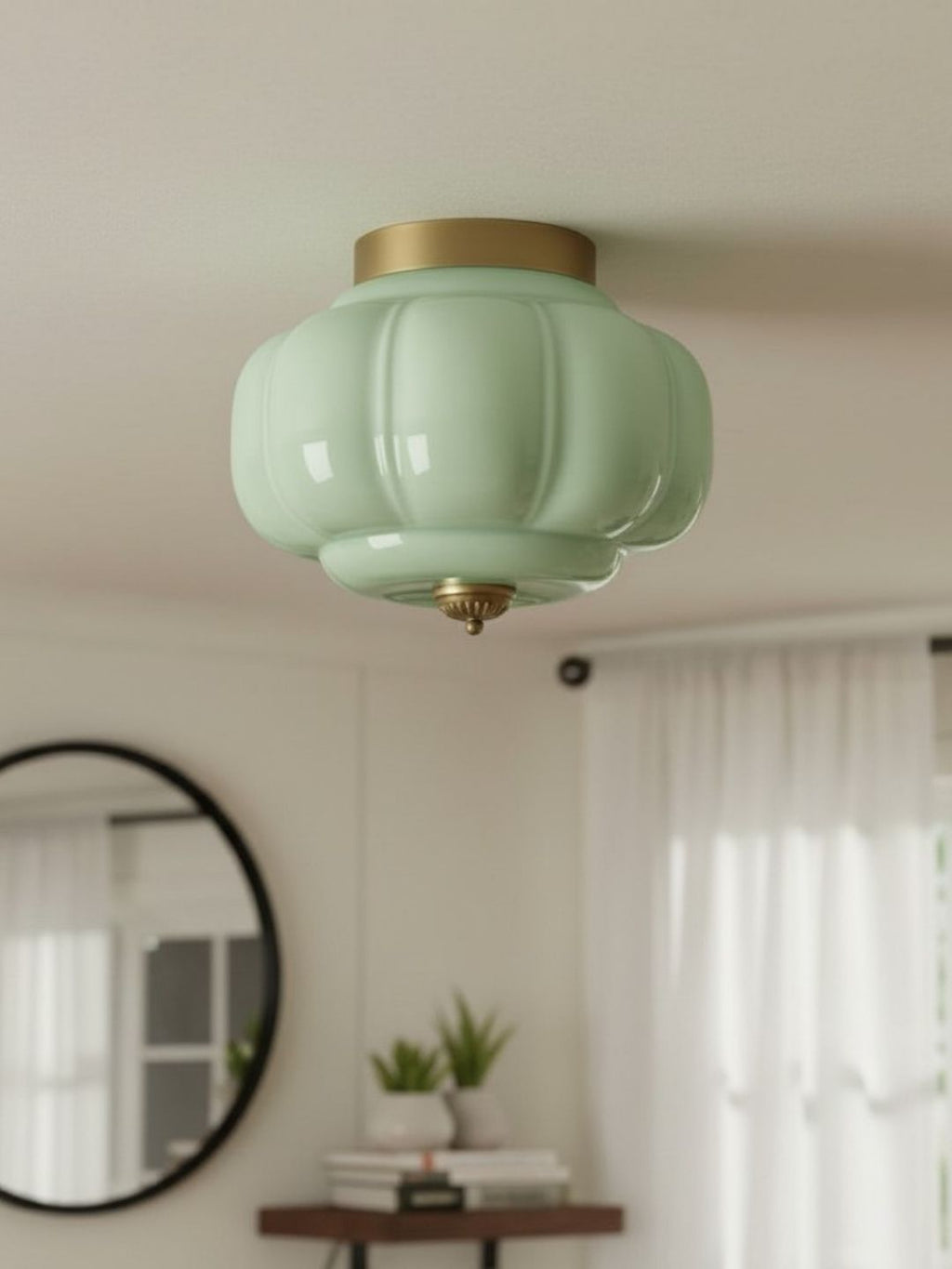 Retro Milk Semi Flush Mount Eloise Ceiling Light | Souliia