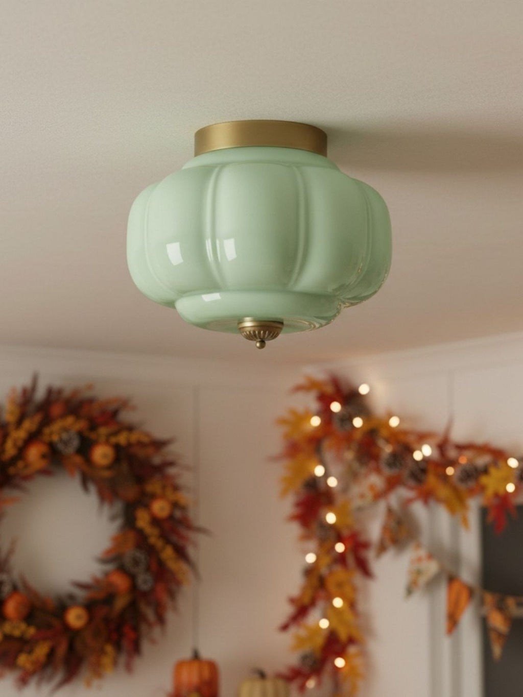 Retro Milk Semi Flush Mount Eloise Ceiling Light | Souliia