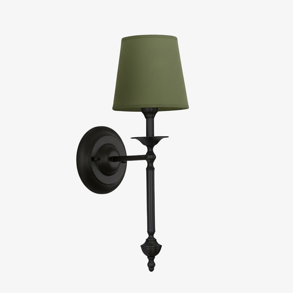 Rowan Fabric Shade Wall Sconce in Antique Copper - Vintage Luxury Light for Interiors | Souliia